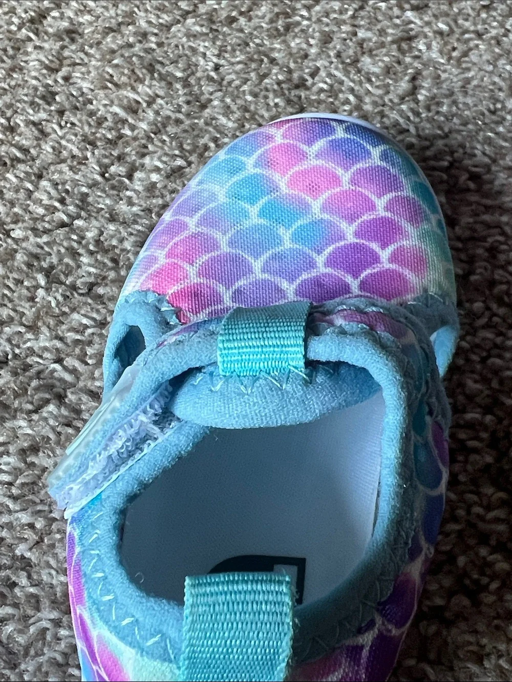 Toddler 5 in length Mermaid-Scale Water Shoes - Blue Pink Purple